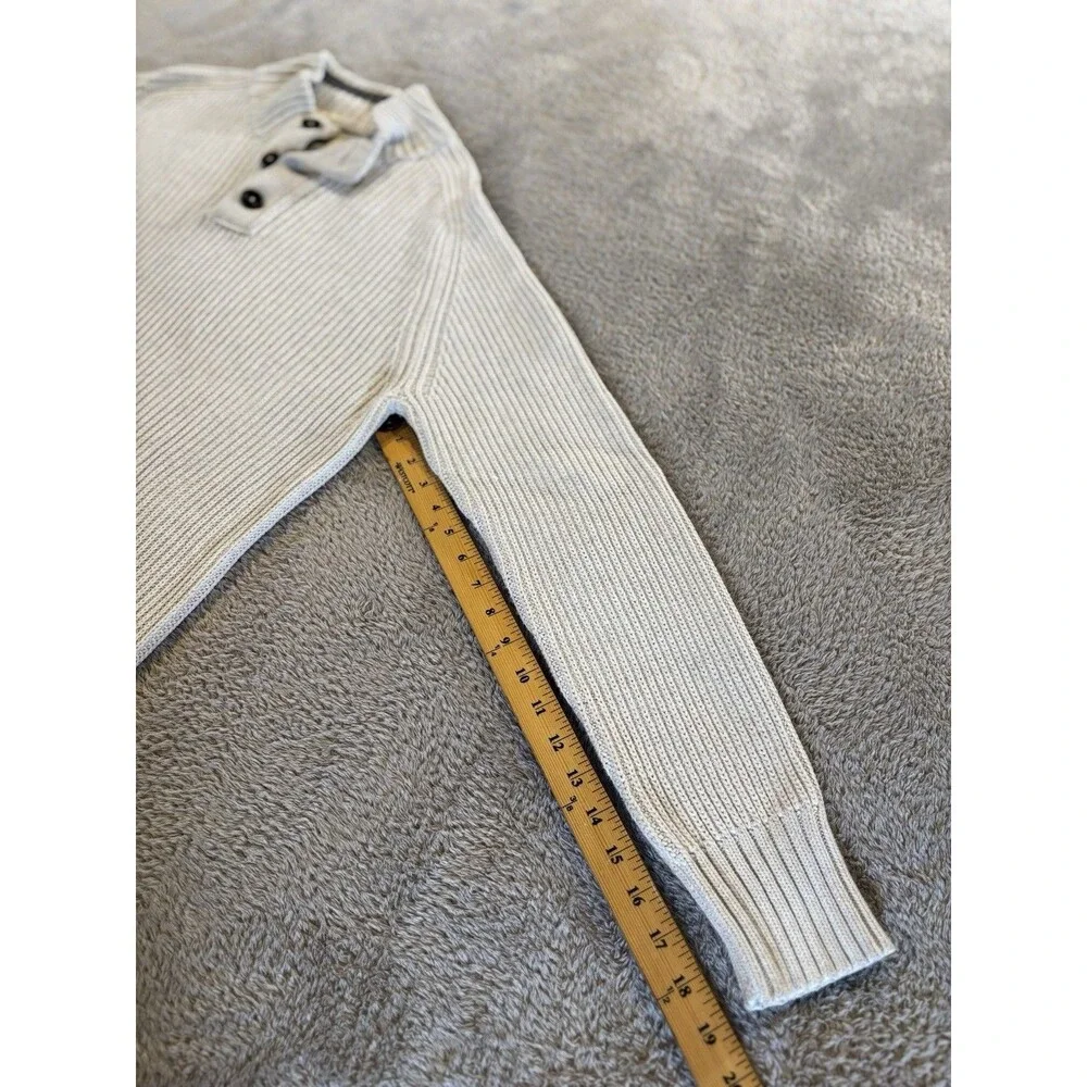 Y2K American Eagle Outfitters White Shawl Collar Knit Sweater Size L